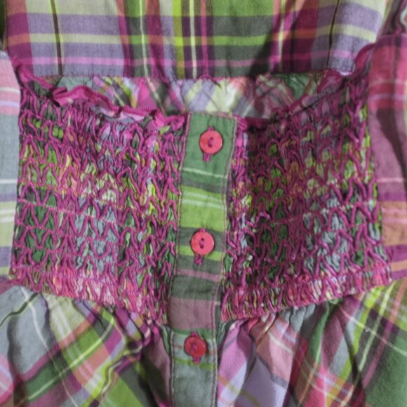Baby Gap pink and green plaid tank top tunic blouse 4T - Picture 4 of 6